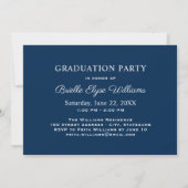 Elegant Navy Blue Graduation Party Foto Collage Einladung (Rückseite)