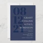 Elegant Navy Blue Gray Typografy Einladung (Vorderseite)