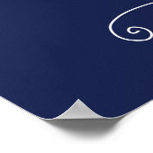 Elegant Navy Blue Guestbook Sign Poster (Ecke)