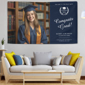 Elegant Navy Blue Herzlichen Glückwunsch Graduate  Banner