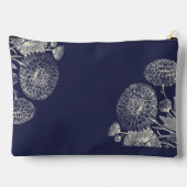 Elegant Navy Blue Ivory Floral Mum's Initials Zubehörtasche (Rückseite)