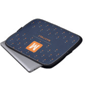 Elegant Navy Blue Laptop Sleeve (Vorne Knopf)