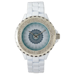 Elegant Navy Blue Mandala Armbanduhr