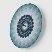 Elegant Navy Blue Mandala Große Wanduhr (Winkel)