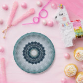 Elegant Navy Blue Mandala Pappteller (Party)