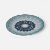 Elegant Navy Blue Mandala Pappteller (Schrägansicht)