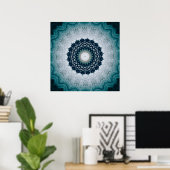 Elegant Navy Blue Mandala Poster (Heimbüro)