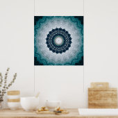 Elegant Navy Blue Mandala Poster (Küche)