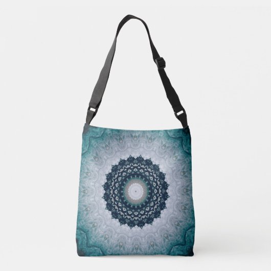 Elegant Navy Blue Mandala Tragetaschen Mit Langen Trägern (Rückseite)