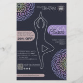 Elegant Navy Blue Mandala Yoga Flyer (Vorne)