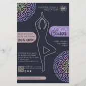 Elegant Navy Blue Mandala Yoga Flyer (Hinten)