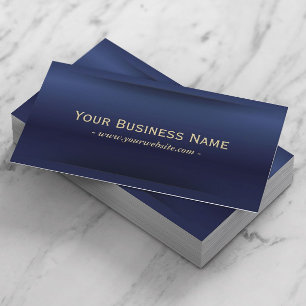Elegant Navy Blue Metallic Beruflich Visitenkarte