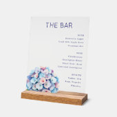 Elegant Navy Blue Minimalist Bar Menu Acrylschild (Winkel)