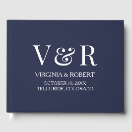 Elegant Navy Blue | Minimalistische Hochzeit Gästebuch