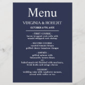 Elegant Navy Blue | Minimalistische Hochzeit Programm (Vorderseite)