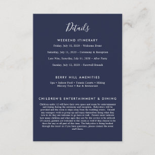 Elegant Navy Blue Modern Details Begleitkarte