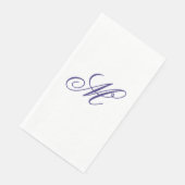 Elegant Navy Blue Monogram Initial Serviette (Ecke)