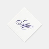 Elegant Navy Blue Monogram Initial Serviette (Ecke)