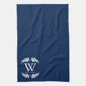 Elegant Navy Blue Monogram Küchentuch (Vertikal)
