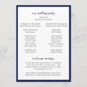Elegant Navy Blue Monogram Modern Wedding Programm (Rückseite)