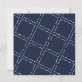 Elegant Navy BLue Monogram Save the Date Einladung (Rückseite)
