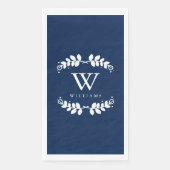 Elegant Navy Blue Monogram Serviette (Vorderseite)