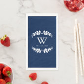 Elegant Navy Blue Monogram Serviette (Beispiel)