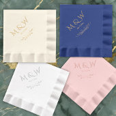 Elegant Navy Blue Monogram Wedding Servietten Mit Folie