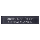 Elegant Navy Blue Name Plate Namensplakette (Vorderseite)