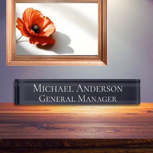 Elegant Navy Blue Name Plate Namensplakette