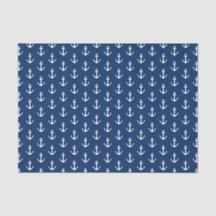 Elegant navy blue nautical anchor gift filler seidenpapier