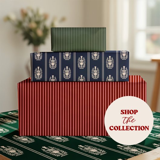 Elegant Navy Blue Nutcracker Geschenkpapier