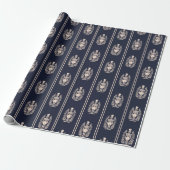 Elegant Navy Blue Nutcracker Geschenkpapier (Ungerollt)