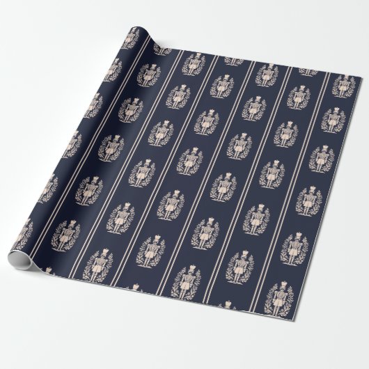 Elegant Navy Blue Nutcracker Geschenkpapier (Ungerollt)