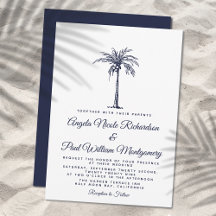 Elegant Navy Blue Palm Tree Formal Beach Hochzeit