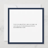 Elegant Navy Blue Personalisiert Dankeschön Card Dankeskarte (Rückseite)