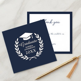 Elegant Navy Blue Personalisiert Dankeschön Card Dankeskarte