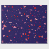 Elegant Navy Blue Pink Hearts Valentine Geschenkpapier (Flach)