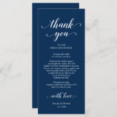 Elegant Navy Blue, Place Einstellung Dankeschön Ka Programm (Vorne/Hinten)