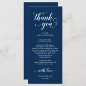 Elegant Navy Blue, Place Einstellung Dankeschön Ka Programm (Vorne/Hinten)