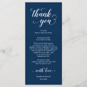 Elegant Navy Blue, Place Einstellung Dankeschön Ka Programm (Vorderseite)