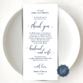 Elegant Navy Blue, Place Einstellung Dankeschön Ka Programm