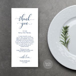 Elegant Navy Blue, Place Einstellung Dankeschön Ka Programm<br><div class="desc">Das ist die moderne klassische Navy Blau, Abendessen Platz Einstellung Dankeschön Karten. Teilen Sie die Liebe und zeigen Sie Ihre Wertschätzung für Ihre Gäste, wenn sie sich an ihren Sitz setzen und lesen Sie diese personalisierte charmante Dankeschön setzen Karte. Es ist eine wunderbare Art, Ihre Feier zu starten! Besuchen Sie...</div>