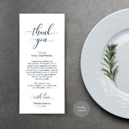 Elegant Navy Blue, Place Einstellung Dankeschön Ka Programm