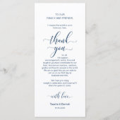 Elegant Navy Blue, Place Einstellung Dankeschön Ka Programm (Vorderseite)