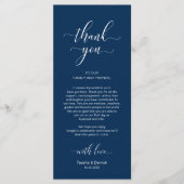 Elegant Navy Blue, Place Einstellung Dankeschön Ka Programm (Vorderseite)