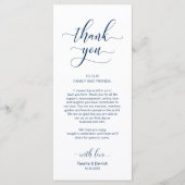 Elegant Navy Blue, Place Einstellung Dankeschön Ka Programm (Vorderseite)