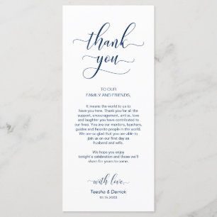 Elegant Navy Blue, Place Einstellung Dankeschön Ka Programm