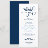 Elegant Navy Blue, Place Einstellung Dankeschön Ka Programm (Vorne/Hinten)