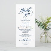 Elegant Navy Blue, Place Einstellung Dankeschön Ka Programm (Stehend Vorderseite)